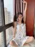 小情歌 棉质吊带睡裙女夏季少女连衣裙性感女生睡衣孕妇宽松休闲家居服 BLM40673女裙 L 女/身高160-165 体重100-120 实拍图