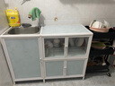 坚唯厨房柜子洗碗水槽柜简易组装经济型铝合金碗柜出租房不锈钢灶台柜 5门左盆带碗架长108宽40高80cm 实拍图