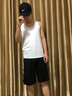 必行（bisual）男士背心无痕吊带氏内衣打底衫宽肩背心男夏季汗衫中老年紧身背心 钛白-圆领背心 L（适合90-120斤） 实拍图