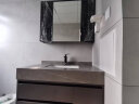 朗斯曼岩板无缝一体台盆浴室柜组合实木卫生间智能洗脸洗手台盆柜卫浴 90cm普通玻璃镜柜+岩板陶瓷盆 实拍图