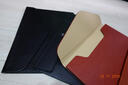 朗捷资料册a4皮质文件袋升级加厚立体袋a4平板包文件包手提大容量公文袋合同票据收纳定制logo 无手提（棕色） 实拍图