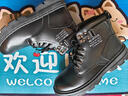 欧伦啄木鸟马丁靴男秋冬季2025新款高帮英伦风黑色工装机车皮靴春秋休闲皮鞋 黑色 42 实拍图