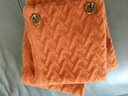 帕罗（PALUOPO）秋冬加厚围巾女 100%山羊绒斜纹移针提花纽扣围脖 出行保暖御寒 柑橘黄 66*12 实拍图