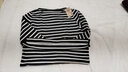 MUJI MUJI 女式 粗棉线条纹长袖T恤 黑*横条 M 实拍图