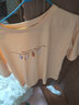 绮娴堰【2件装】t恤女超火新款印花短袖夏季显瘦韩版学生上衣宽松体恤 黄(晒娃哇)+粉(夏之味) XL :【建议120-140斤】 实拍图