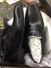 沙驰男鞋皮鞋男新款男士商务鞋头层牛皮套脚真皮正装鞋子 黑色 42 实拍图