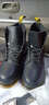 古卡顿牛皮马丁靴男冬季高帮男鞋加绒真皮男靴雪地男士棉鞋东北大头皮靴 黑黄 鞋带八孔 加绒 43 实拍图