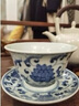 三勤堂景德镇陶瓷手工手绘青花品茗杯三才盖碗套组功夫茶杯茶具主人杯 青花缠枝三才盖碗 130ml 1只 实拍图