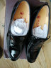 老人头男鞋春秋季头层牛皮正装皮鞋男套脚漆皮亮面尖头商务内增高结婚鞋 黑色平跟四季款 42 实拍图