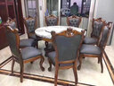 榕玉 乌金木高端欧式别墅家具饭桌天然大理石圆餐桌椅组合 乌金木别墅款实木餐桌 实拍图