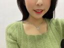 MZMZ品牌永恒之心铂金项链女PT950莫桑钻石白金520情人节礼物送女友 【商家仓/可选航空】铂金款-镶嵌海洋之心托帕石 实拍图