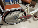金武端自行车成人通勤车单车学生式女士轻便休闲实心胎复古上班变速买菜 至尊版-单速-复古黄 24寸 实拍图