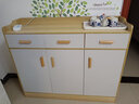 灏森梦 餐边柜现代简约储物柜家用碗柜靠墙茶水柜厨房边柜置物柜子 【三门三抽】田园橡木120CM 实拍图