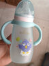 安儿欣玻璃奶瓶宽口径婴儿奶瓶带吸管手柄防胀气硅胶奶瓶套装 300ml粉蓝+奶瓶刷5件套+转换头 实拍图