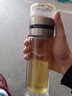 卡塞格林 玻璃杯 双层隔热泡茶杯茶水分离杯水杯便携过滤杯子企业定制LOGO 雅黑色450ml 实拍图