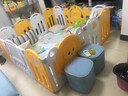 幼贝臣儿童游戏围栏宝宝婴儿爬行学步安全护栏室内游乐场玩具生日礼物 160x160滑梯+摇马 萌鸭黄白款组合围栏 实拍图