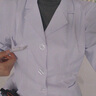 熠帛冬季防静电白大褂实验室男女药厂药店诊所牙科学生化学防酸碱 长袖纽扣袖口厚款（不勒手腕） L (170) （体重125斤以下） 实拍图