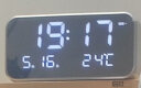 北极星（POLARIS）大尺寸充电LED时钟智能电子日历家用闹钟学生卧室座钟夜光台钟 典雅银-旗舰款（22厘米） 实拍图