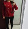 POLOWALK针织衫女打底衫内搭春秋款绞花针织开衫春装外套韩系女装毛衣夹 酒红 新款AM8W43580268 S (155) 实拍图