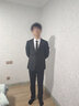VEDEOL三四件套可选 西装男士西服套装休闲修身外套商务正装新伴郎结婚  黑色2扣三件套外套+裤子+领带 2XL-体重153-168合适 实拍图