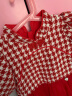 迪士尼（DISNEY）童装儿童女童国风连衣裙子格纹新年装网纱23冬DB341RE06红白格120 晒单实拍图