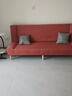 沙发客厅折叠沙发床两用小户型懒人沙发出租屋布艺沙发 橘红色【加宽加厚海绵】  1.8米三人位+俩抱枕 实拍图