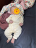 婧麒（JOYNCLEON）新生婴儿衣服春秋连体纯棉亲肤内穿套装新生儿外出抱衣爬服夏 提花黄柿柿如意连体衣 90cm 实拍图