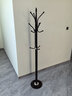 木樽欧式衣帽架卧室衣架落地客厅简约铁艺挂衣架室内单杆收纳衣服架子 理石底座(30cm加宽2.0cm加厚) 黑 实拍图