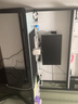 蓝皙电脑桌台式家用书桌简约钢化玻璃书桌书架组合一体办公学习桌子 【单桌】白面+黑架 140*60*75cm 实拍图