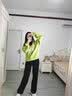 浪莎西装裤女2026秋季加厚高腰垂感宽松显瘦直筒裤休闲窄版加绒阔腿裤  Z330春秋款黑色-常规 XL 建议111-120斤 实拍图