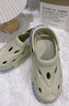 利达妮（TZLDN）洞洞鞋男士夏季外穿户外防滑防臭eva凉鞋踩屎感沙滩包头凉拖鞋男 沙漠咖 45-46 【标准码】 实拍图