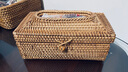 半物生活 抽纸盒创意家用纸巾盒客厅简约手工纸抽盒藤编欧式桌面收纳纸筒  卷边长方形 实拍图