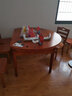 春花秋月餐桌 实木餐桌 可伸缩折叠圆桌家用餐桌椅子全套中式饭桌餐厅家具 胡桃色 1.35米 单桌【不含椅】 实拍图