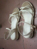 ZHR女鞋夏季波西米亚气质凉鞋时尚细带轻便坡跟女鞋 BL138 米色 39 晒单实拍图