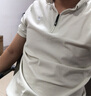 花花公子（PLAYBOY）短袖T恤男2025夏季冰丝男士立领休闲POLO衫高端上衣服 卡其 2XL 实拍图