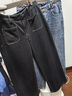 深呼吸DEEP BREATH女装撞色大口袋高腰直筒休闲加绒牛仔长裤女A100298 黑 XL (5) 实拍图