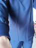 乐倍康洗手衣男女刷手服长短袖医生服弹力护士服工作服定制口腔美容牙科 藏蓝色-女款长袖（无肩扣） XL 实拍图