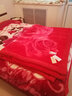 恒源祥集团彩羊家纺双层拉舍尔毛毯被子冬天加厚冬季单人学生宿舍保暖毯子婚庆双人四季盖毯 228玫瑰情缘大红 200*230cm10斤 实拍图