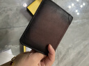 班亚奴男士钱包防盗刷超薄头层牛皮短款真皮男式新款复古竖款驾驶证钱夹 咖啡色-竖款三.折（里外牛皮） 实拍图