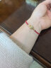 潘多拉（PANDORA）[新年礼物]单圈牛皮革手链绳红色素圈本命年diy百搭礼物送女友 红色 19cm 实拍图