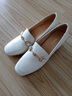 百思图秋季商场新款舒适乐福鞋高跟鞋羊皮鞋粗跟女单鞋KA103AA3 米白 37 实拍图