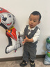 丰灵鸟周岁礼服男宝宝春秋男童套装幼儿抓周服A类绅士生日西装 双排扣灰色绅士套装 90 （身高78-86体重20-24斤） 实拍图
