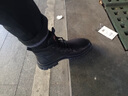 海澜之家马丁靴子男鞋秋冬季新款复古中高帮工装靴加绒保暖英伦风短筒皮靴 黑色 40 实拍图