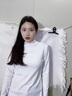 多菲尼森（dophnison） 半高领打底衫女秋冬季软糯半高领木耳边针织打底衫上衣早秋女装长袖毛衣 珍珠白 均码 半高领打底衫女 实拍图