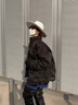 杜小闲菱形格棉服男款高级感袄子cleanfit美式面包服冬季工装外套 1008-MY1133 黑色 XL [建议120-140斤] 实拍图