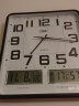 康巴丝（Compas）挂钟客厅 万年历温湿度时钟 简约方形日历石英钟表挂墙C2983 黑白 实拍图