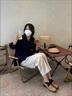 哈夫朵大码女装胖MM2026夏季新款韩版宽松衬衫百搭减龄复古套装女装 999藏青色上衣【单件】 3XL 【建议160-180斤】 实拍图