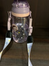 富光塔塔塑料儿童水杯tritan夏季吸管杯小学生大容量运动户外太空杯子 紫色小女孩 500ml 实拍图