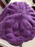 浩冠 帽子女冬季韩版兔毛毛线帽加厚套头帽秋冬天中老年人保暖妈妈帽 紫色帽子围巾两件套 56-58 实拍图