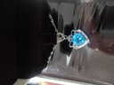 筑梦银（ZhuMengYin）守护 925银项链女天然宝石首饰品吊坠刻字情侣生日礼物送女友老婆 2克拉天然托帕石款 实拍图